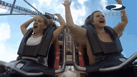 bikini falls off gif|The one where the girl loses her top on the roller coaster.